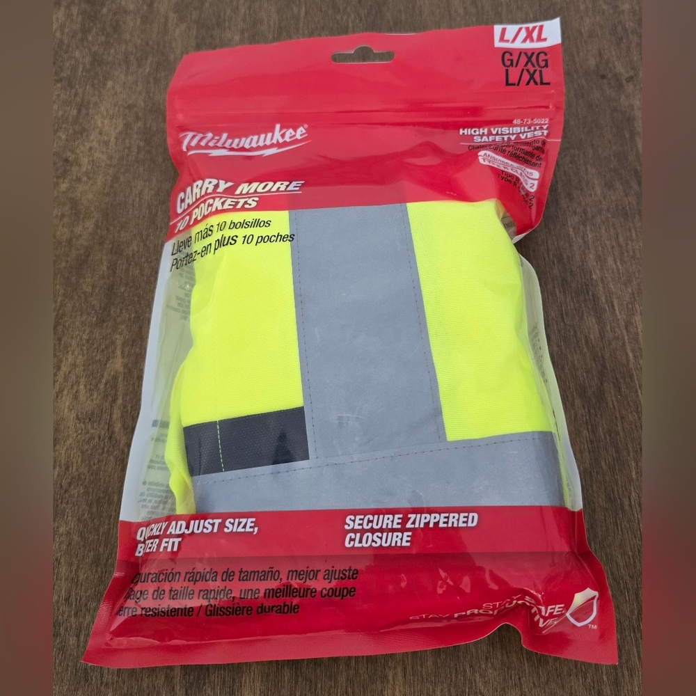 Milwaukee High Visibility Vest - Yellow and Gray (L/XL)